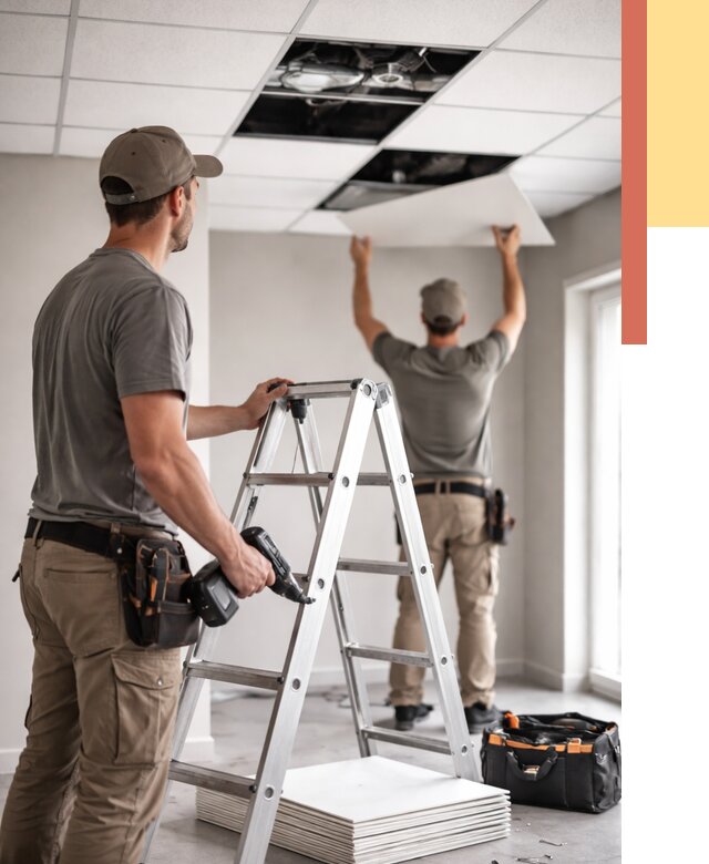 Обслуживание подвесного потолка в Протвино от 3561 руб. — быстро и недорого | ОТДЕЛОЧНИК-Прн