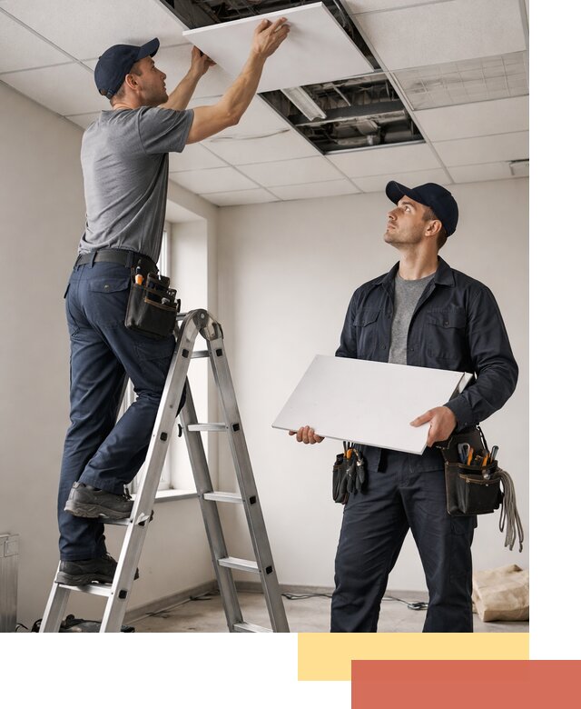 Обслуживание подвесного потолка в Протвино — ремонт и чистка