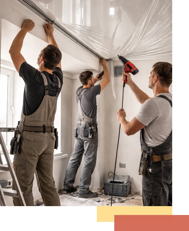 Монтаж глянцевого натяжного потолка в Протвино быстро и качественно