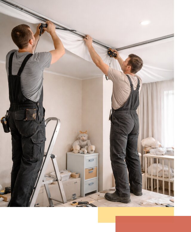 Монтаж натяжного потолка в детской комнате в Протвино