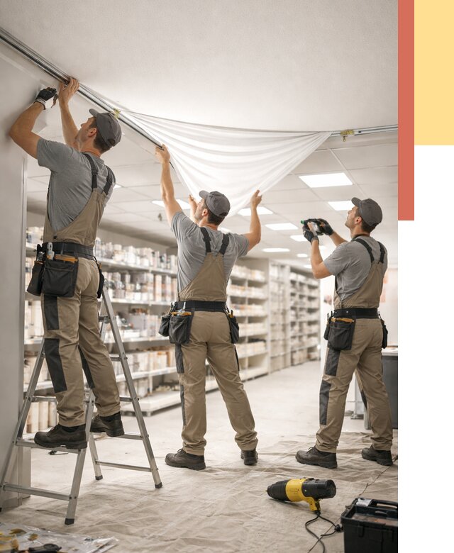 Монтаж натяжного потолка в магазине в Протвино от 4579 руб. быстро и недорого | ОТДЕЛОЧНИК-Прн