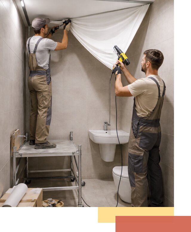 Монтаж натяжного потолка в санузле в Протвино