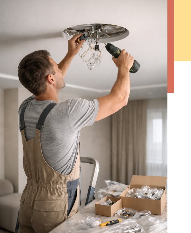 Установка люстры в натяжной потолок в Протвино от 1221 руб. | Быстро и недорого — ОТДЕЛОЧНИК-Прн