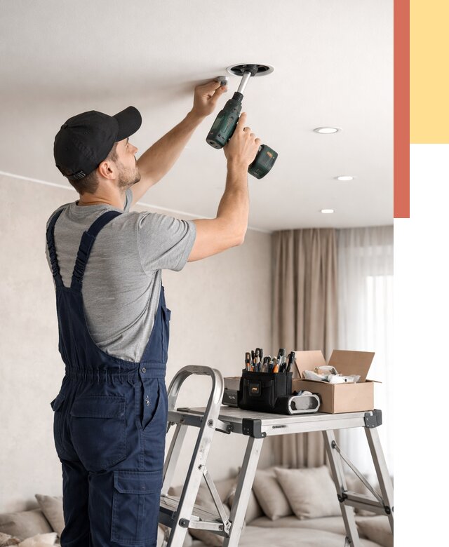 Установка и монтаж точечных светильников в натяжной потолок в Протвино от 1832 руб. | ОТДЕЛОЧНИК-Прн