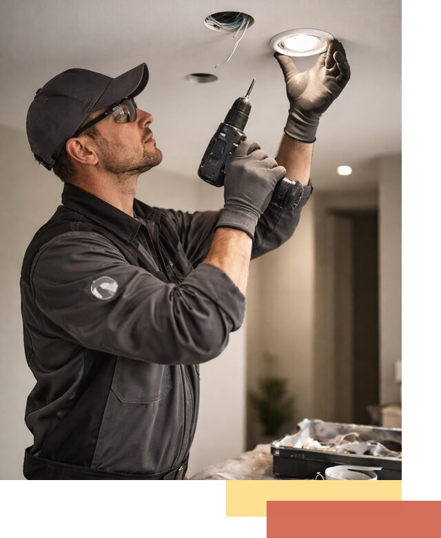 Установка точечных светильников в натяжной потолок в Протвино