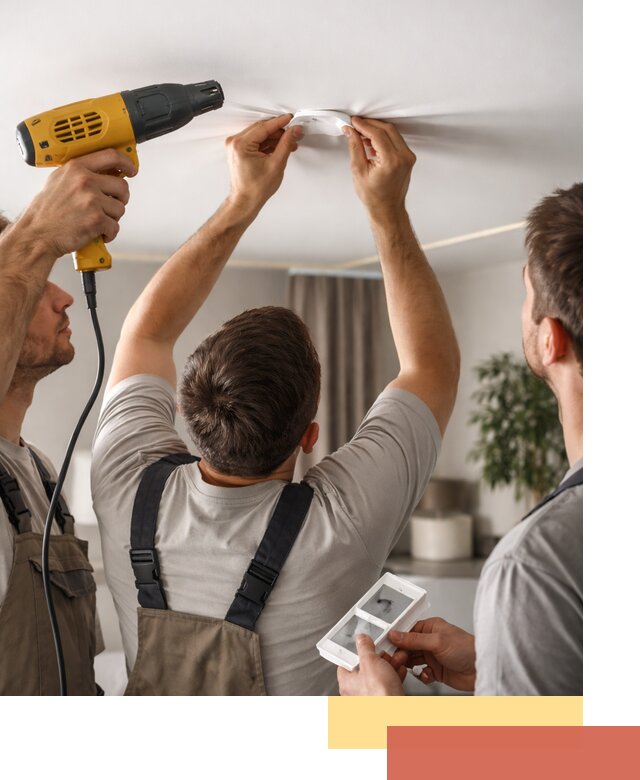 Ремонт прокола полотна натяжного потолка в Протвино