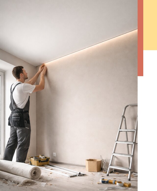 Теневые натяжные потолки в Протвино от 8344 руб. под ключ | ОТДЕЛОЧНИК-Прн