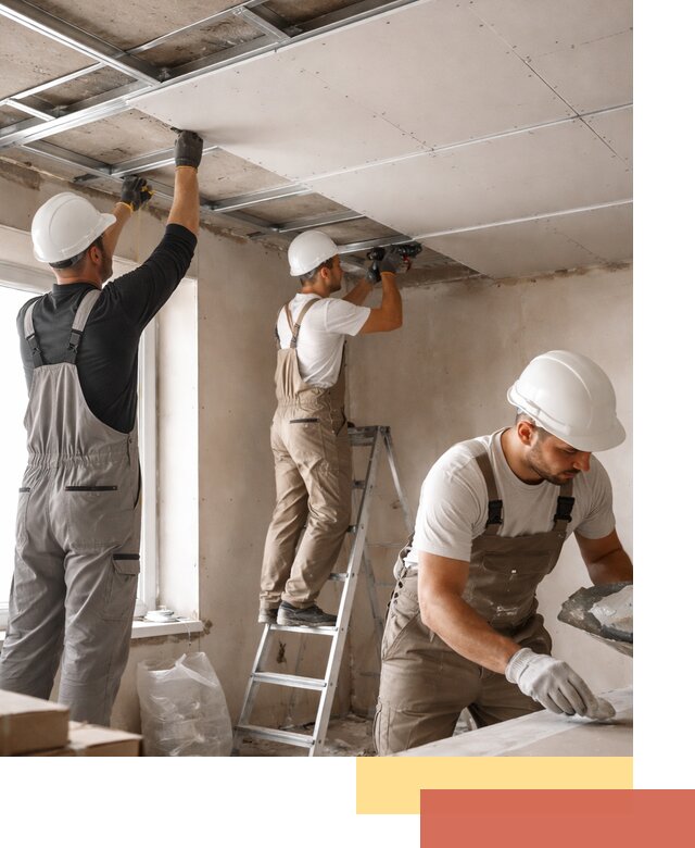 Одноуровневый потолок из гипсокартона в Протвино — монтаж и отделка