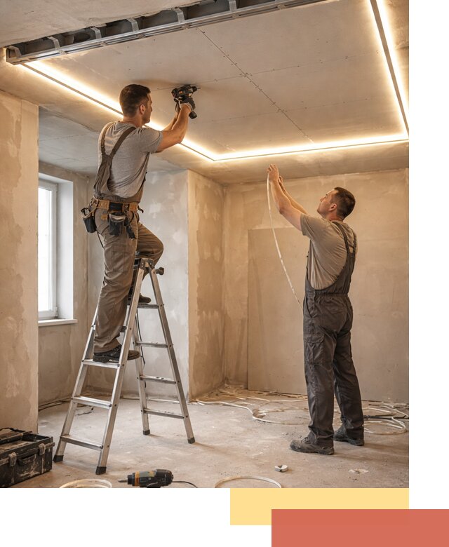 Потолок из гипсокартона с подсветкой в Протвино