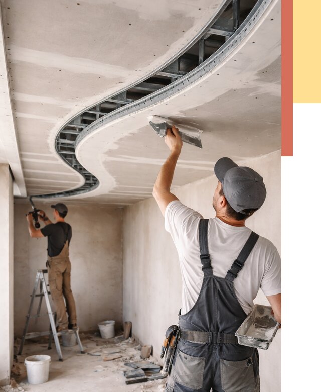 Криволинейный потолок из гипсокартона в Протвино от 2137 руб./м2 | ОТДЕЛОЧНИК-Прн