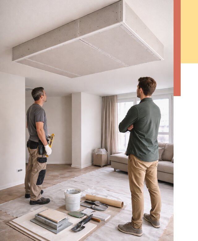 Короб на потолке из гипсокартона в Протвино от 2239 руб. — монтаж и услуги под ключ | ОТДЕЛОЧНИК-Прн