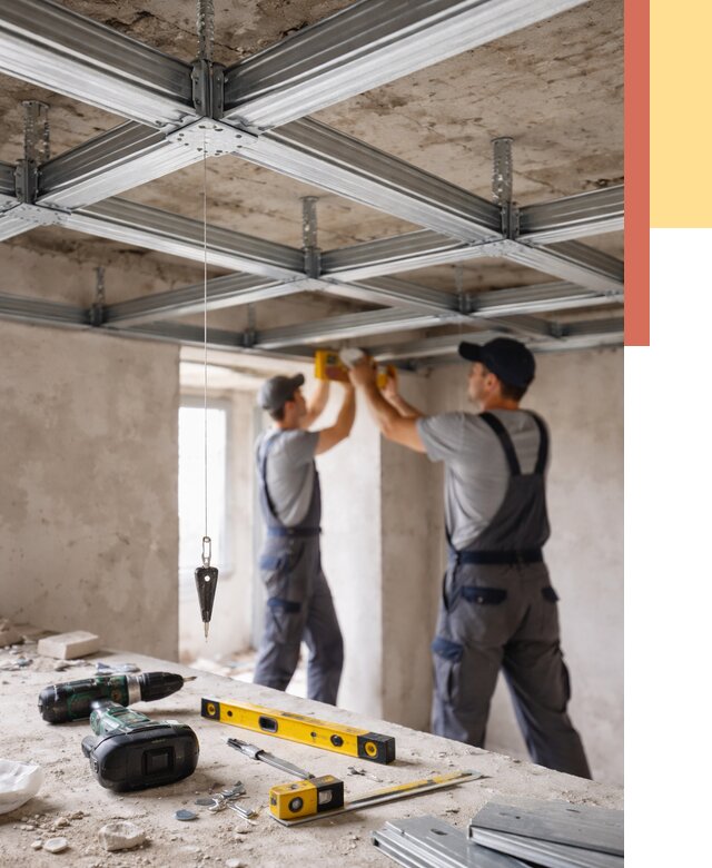 Монтаж каркаса потолка из профиля в Протвино от 4579 руб. — услуги ОТДЕЛОЧНИК-Прн