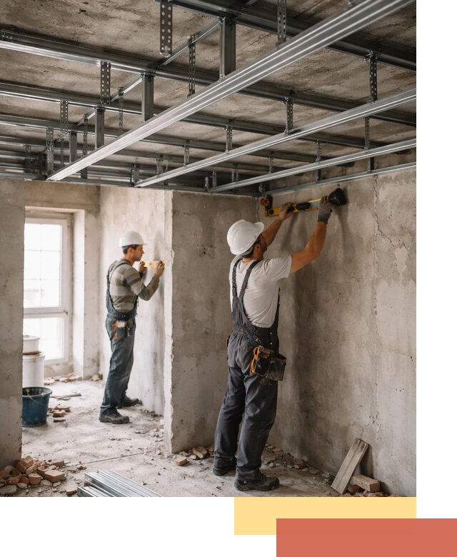 Монтаж каркаса потолка из профильного профиля в Протвино