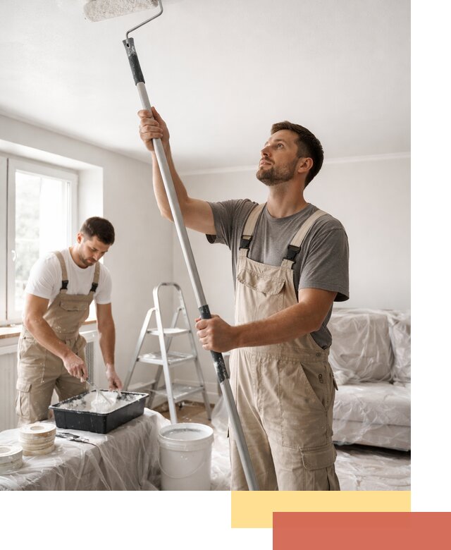 Покраска потолка водоэмульсионной краской в Протвино