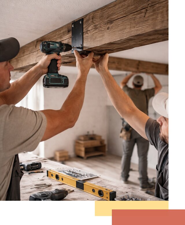 Монтаж декоративных потолочных балок в Протвино